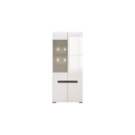 Azteca R system REG1W1D/21/9 vitrines szekrény LED világítással magasfényű fehér ajtós szekrény