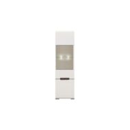 Azteca system REG1W1D/21/6 vitrines magas szekrény LED világítással magasfényű fehér ajtós szekrény