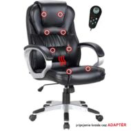 T-Irodai szék fekete textilbőr/műanyag TYLER
