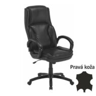 T-Irodai szék, bőr/textilbőr fekete, LUMIR