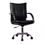 T-Irodai szék, fekete textilbőr PU, QURIN