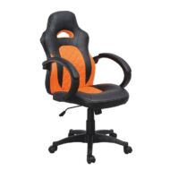 T-Irodai szék, fekete textilbőr/narancssárga textilbőr, NELSON