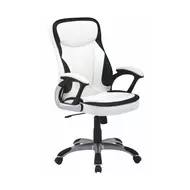 T-Irodai szék, fekete-fehér textilbőr PU, AFRA