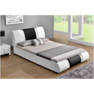 Modern ágy, Fehér/fekete, 160x200, LUXOR