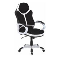 T-Irodai szék, fekete/fehér textilbőr, ARETAS