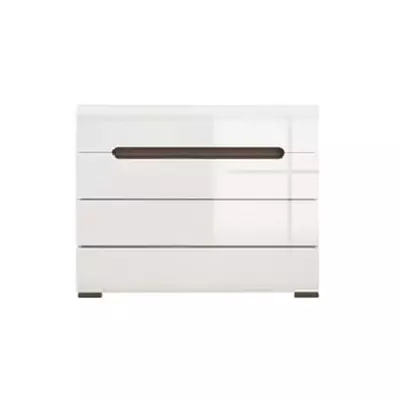 Azteca system KOM4S/8/11 komód magasfényű fehér ajtós szekrény 