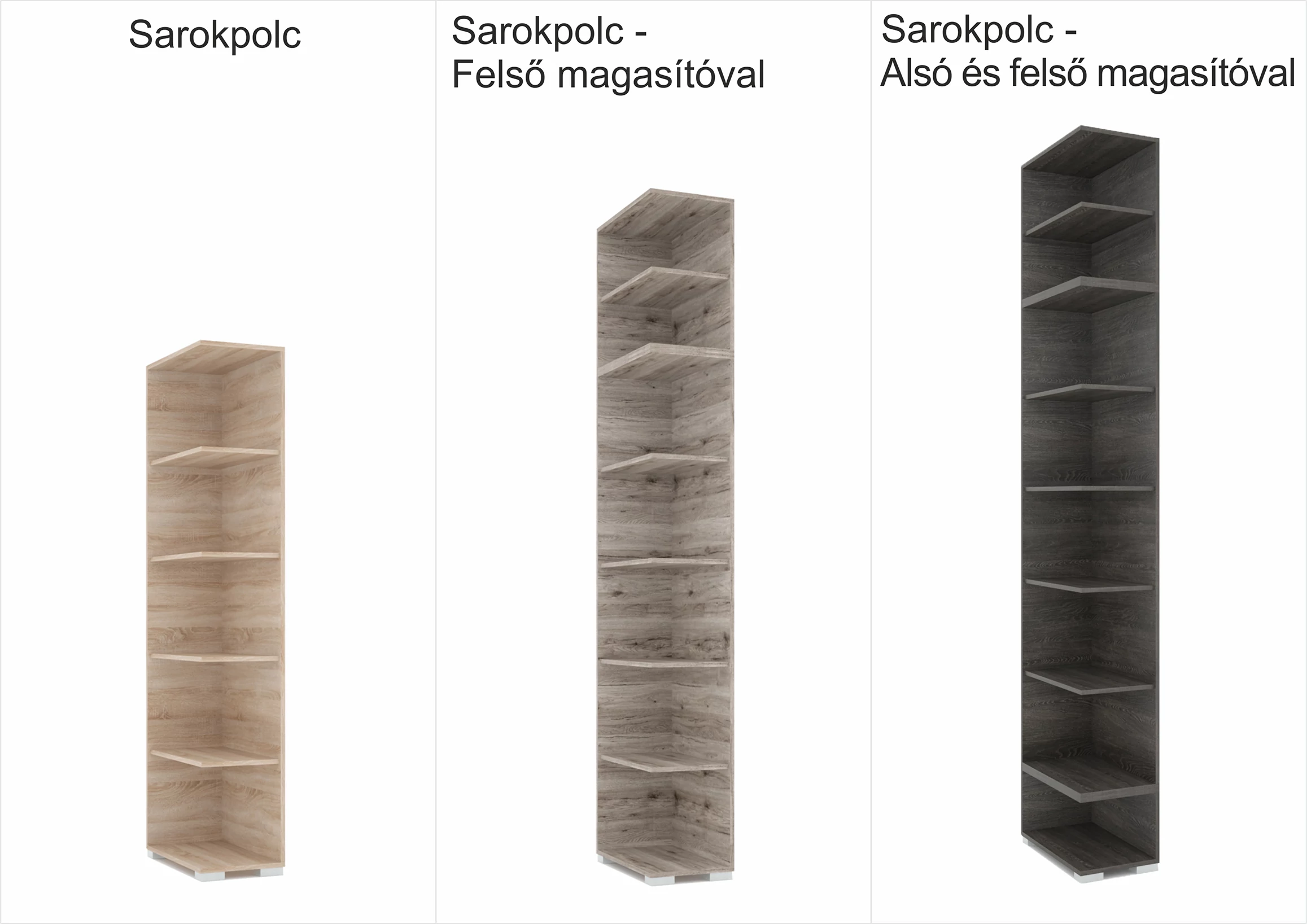 Sarokpolc tolóajtós gardróbokhoz
